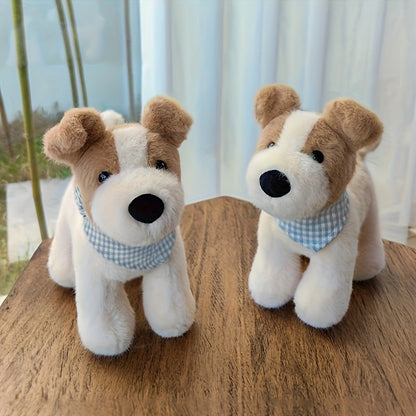 Adorable 18Cm/7.08Inch Plush Dog Toy, a Charming Stuffed Puppy with a Triangle Scarf, Perfect for Cuddling And an Excellent Birthday Gift