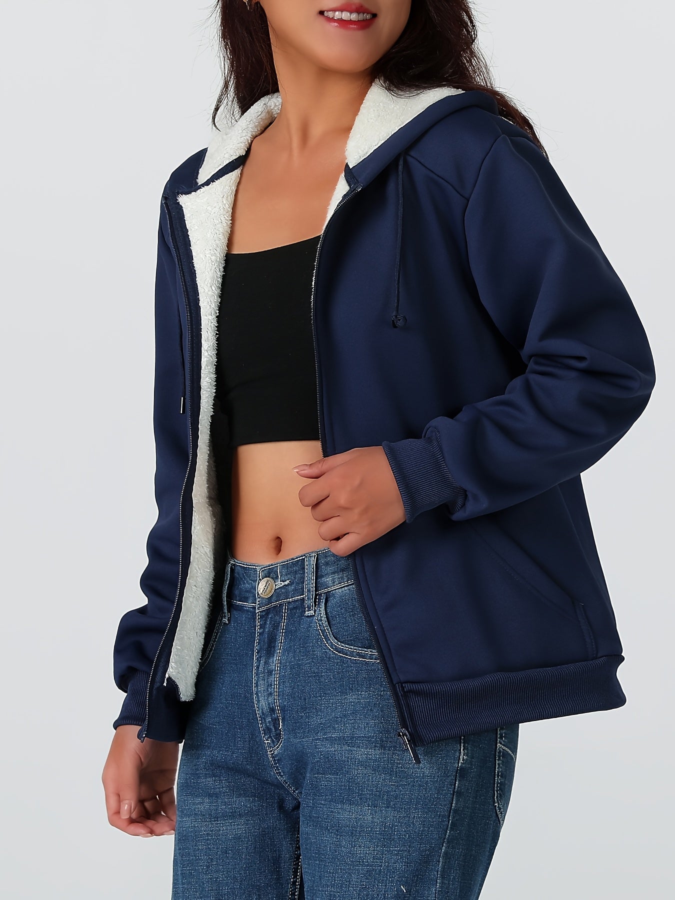 Կանացի ծանր ձմեռային բաճկոն - Ջերմամեկուսացված սառը եղանակի բաճկոն՝ ամբողջական կայծակաճարմանդով, մեծ առջևի գրպաններով - Մանուշակագույն վերնազգեստ առօրյա և պաշտոնական միջոցառումների համար - Ոչ ձգվող պոլիեսթերային գործվածք - Հեշտ խնամքի կանացի վերնազգեստ,