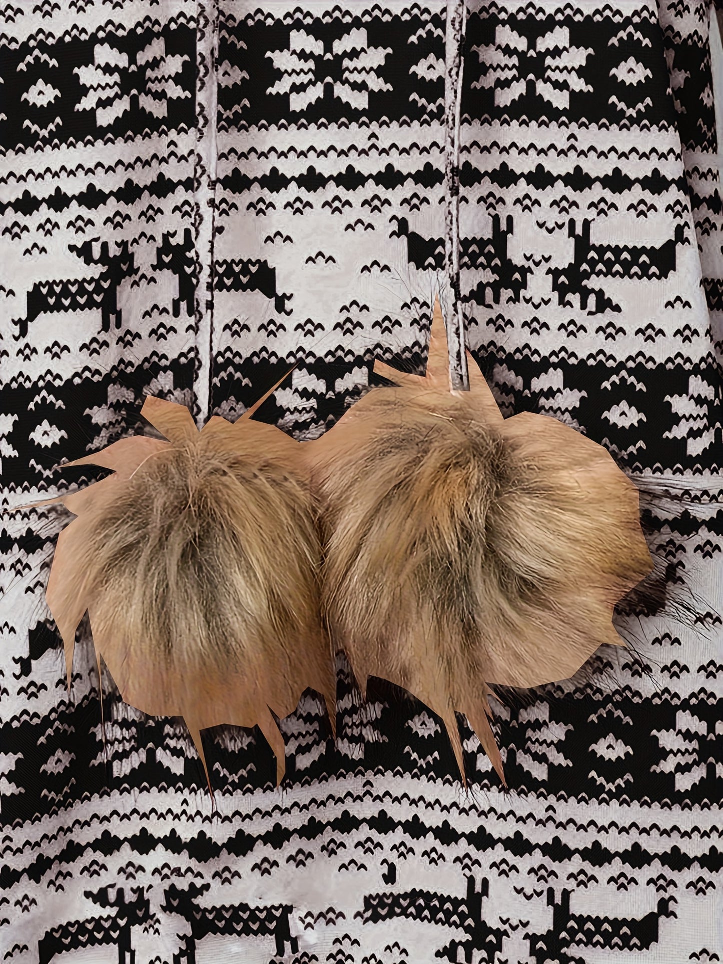 Women'S Christmas Deer & Snowflake Print Hooded Sweater Dress - Long Sleeve Winter Warmth, Red & Holiday Party Outfit with Pompom Sleeves