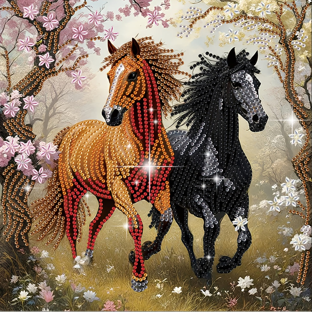 1pc Horse-Themed DIY Diamond Painting Kit - Creative Irregular-Shaped Crystal Art, Perfect for Living Room, Bedroom & Study Decor - Frameless, Ideal Holiday Gift for Beginners and Adults