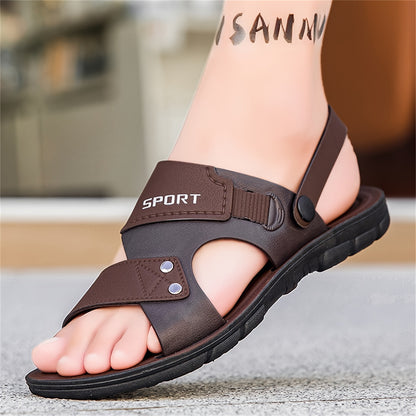 Men's Large Size Dual-purpose Outdoor Slipper for Couples, Outdoor Sports, Non-slip Soft Bottom Driving Shoes, Beach Open-toe Slippers - ayq