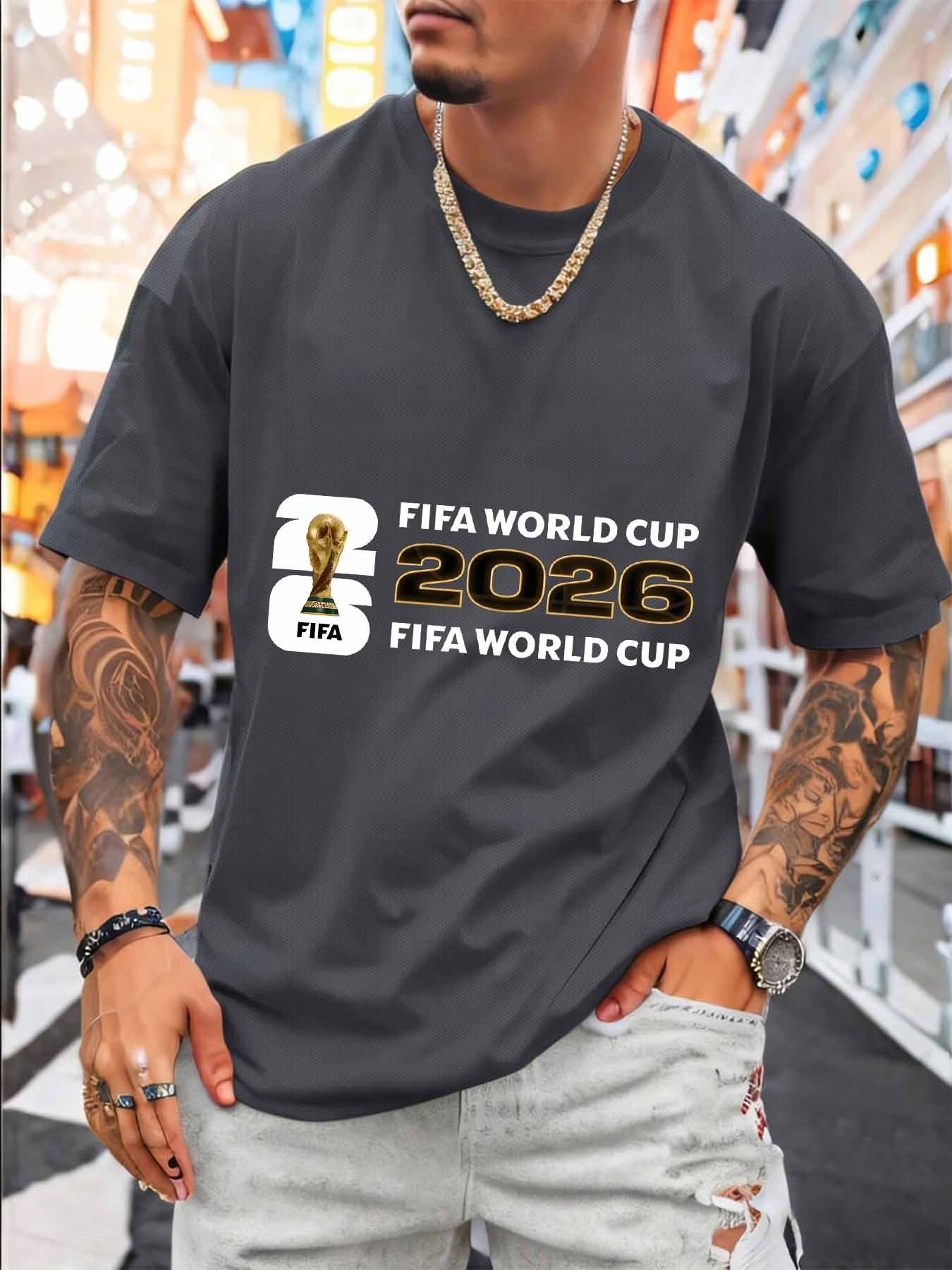 Men's FIFA World Cup 2026 Mesh T-Shirt, Casual Sporty Style