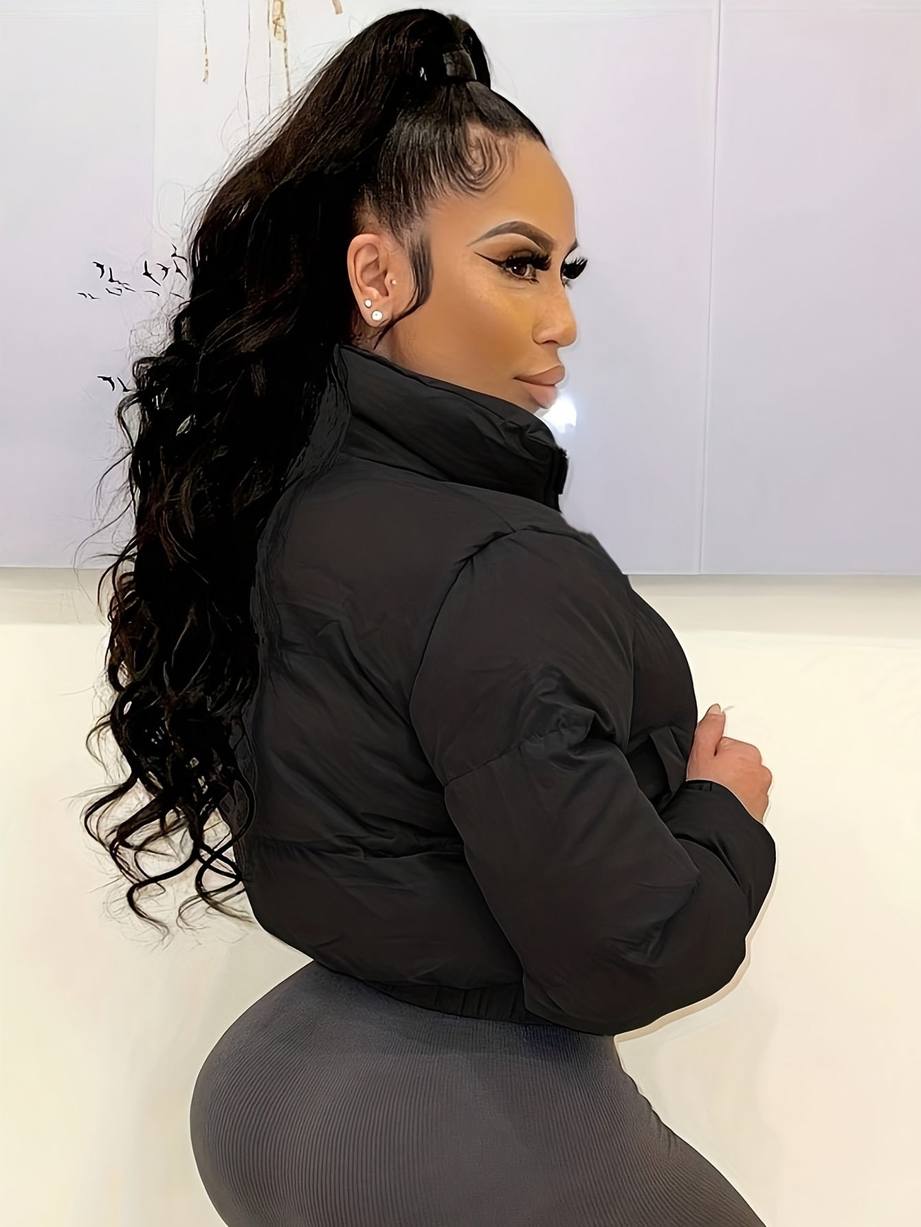 Աշնանային/ձմեռային եվրոպական և ամերիկյան կանացի կարճ բաճկոն