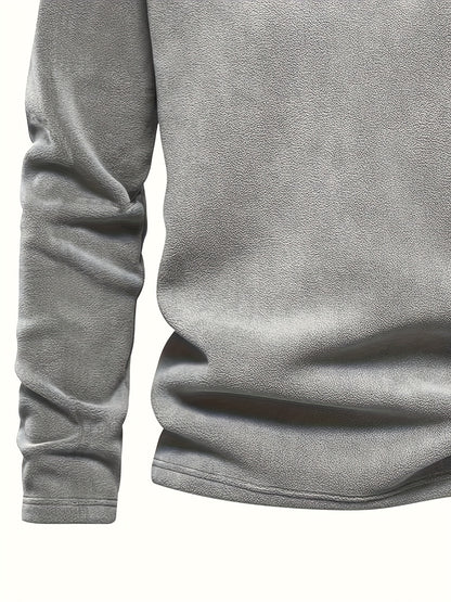 Men'S Heavyweight Full-Zip Hoodie - Thermal Winter Jacket with Zipper Closure, Stand Collar, Long Sleeve Cold Weather Coat for Skiing, Commuting - Thick Insulated Outerwear (Solid Color) - Easy-Care Zipper Front Closure, Wint