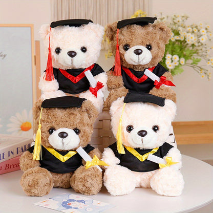 {Personalization} Graduation Bear Doll, Master's and Doctor's Bear Plush Toy, Bachelor's Suit Doll with Printed Logo, Graduation Season Gift, Gift for Classmates, Friends and School