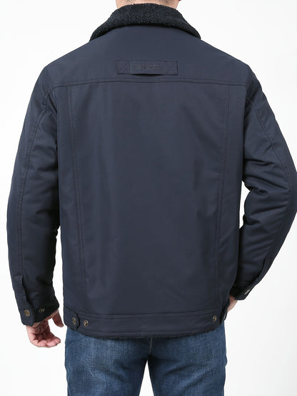 Տղամարդկանց բարձրակարգ, նորաձև, առօրյա, բազմակողմանի, բրդյա ծածկույթով, հաստ, քամուց պաշտպանող, տաք, գլխարկով ձմեռային բաճկոն