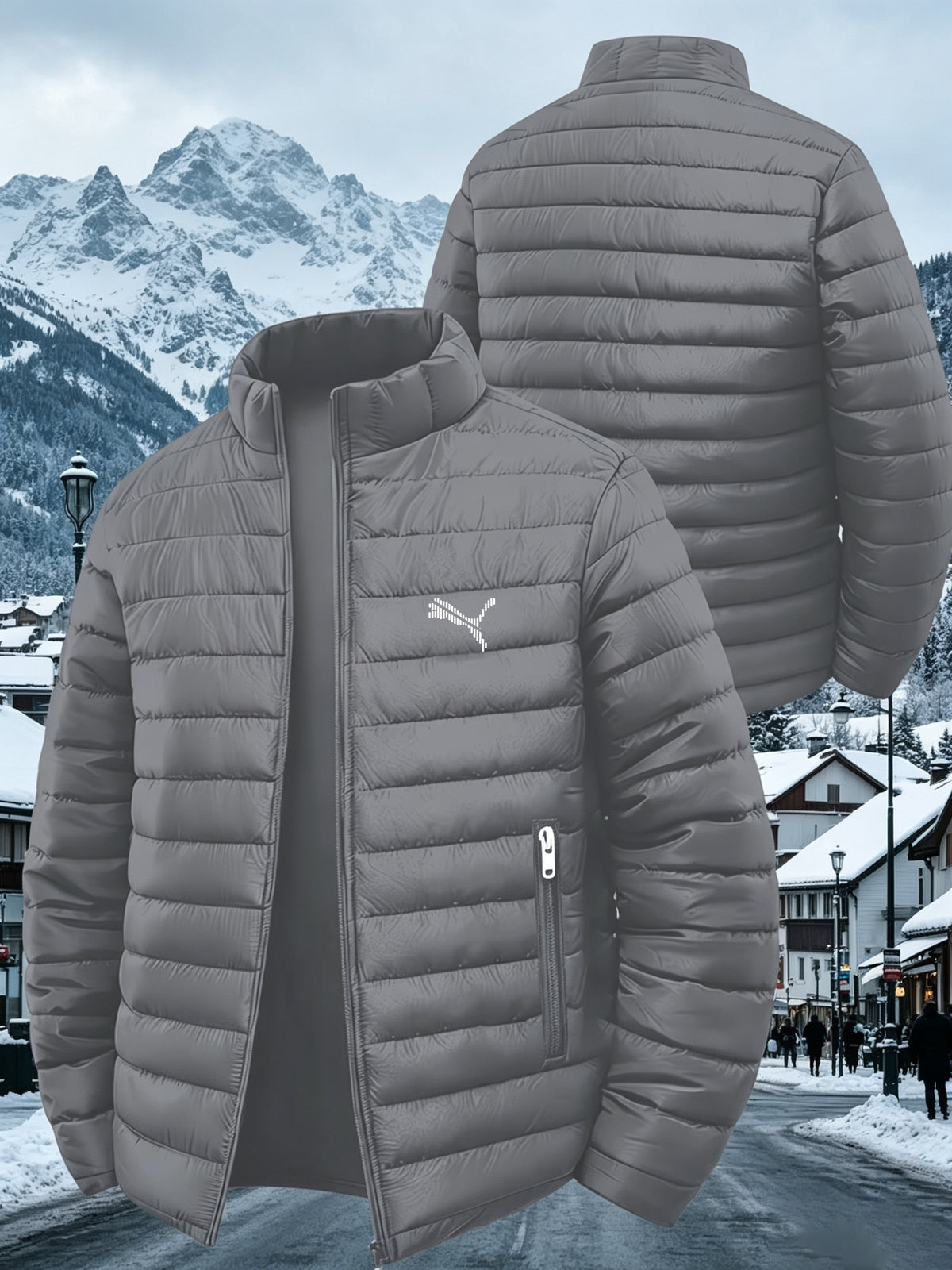 Men's Casual Stand Collar Jacket Lightweight Windproof Warm