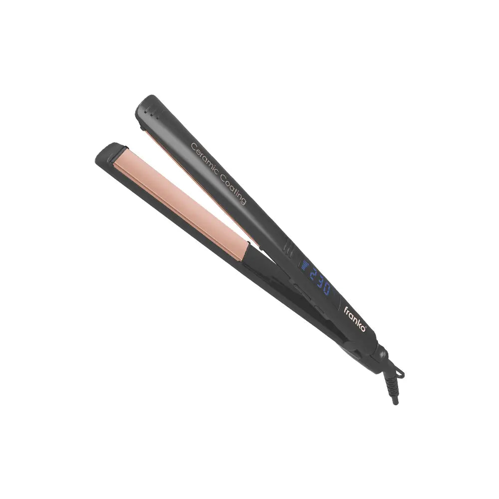 Franko Ceramic Hair Straightener with Auto Shut-Off, Black