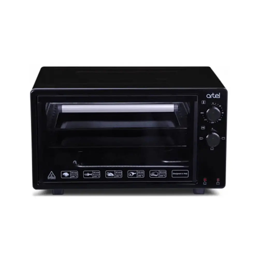 ARTEL Black Matte Electric Oven 1400W with Timer and Trays