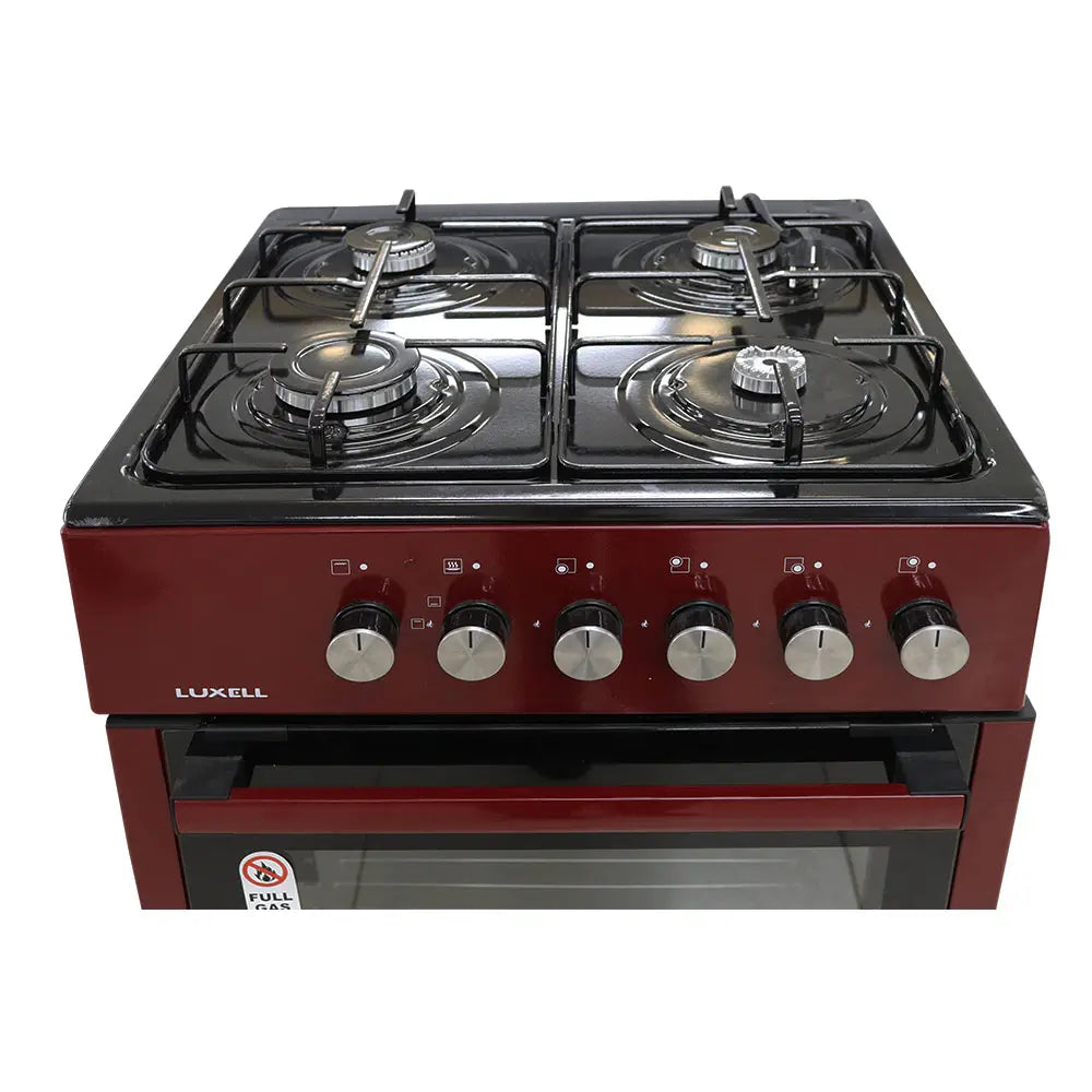 Luxell LF66-GE40F 4-Burner Red Gas Stove with Timer