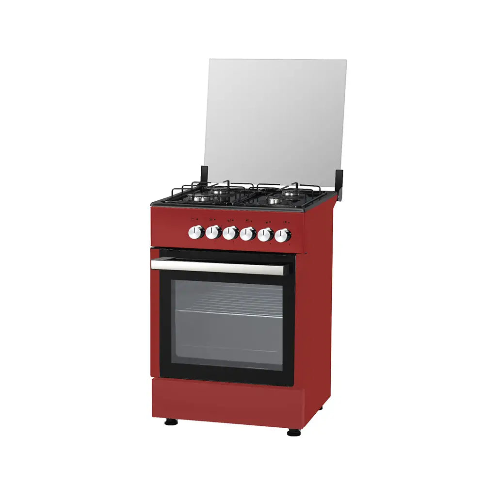 Luxell LF66-GE40F 4-Burner Red Gas Stove with Timer