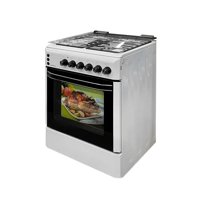 Luxell LF60-GG40F White 4-Burner Gas Stove with Timer