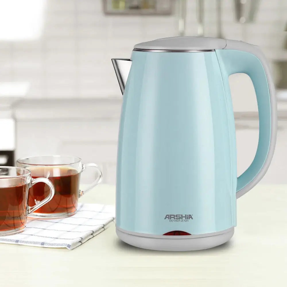 ARSHIA 1.7L Stainless Steel Electric Kettle, Blue