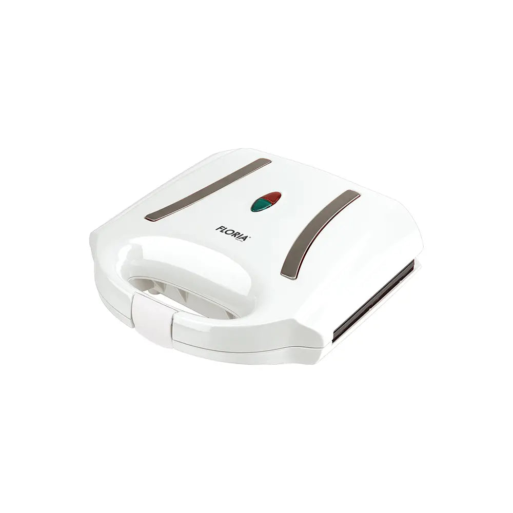 FLORIA White Sandwich Maker with Non-Stick Surface 800W