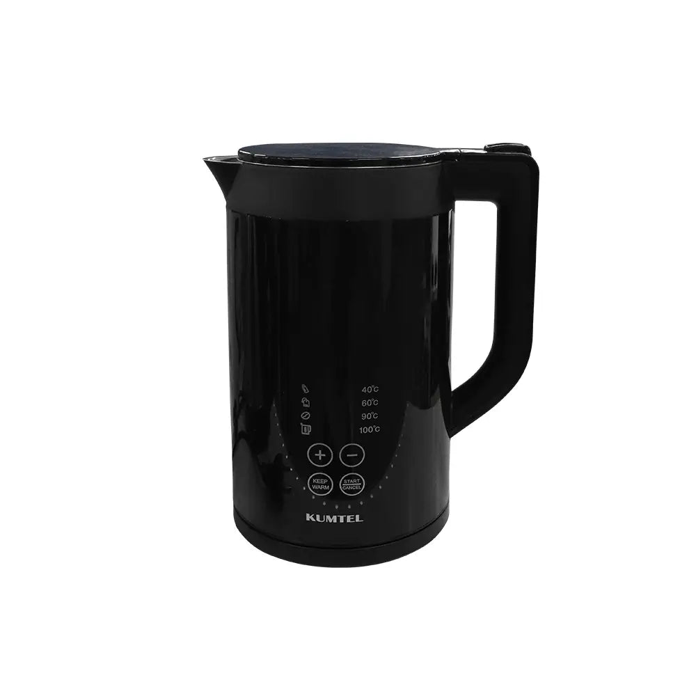 KUMTEL 1.5L Black Electric Kettle with Touch Control