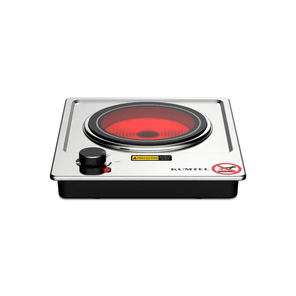 KUMTEL Single Burner Electric Cooktop 1200W Enamel Surface