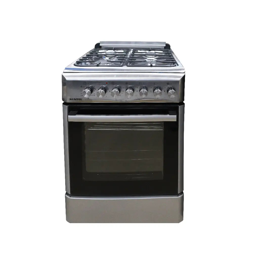 KUMTEL 4-Burner Gas Stove with Electric Oven Stainless Steel