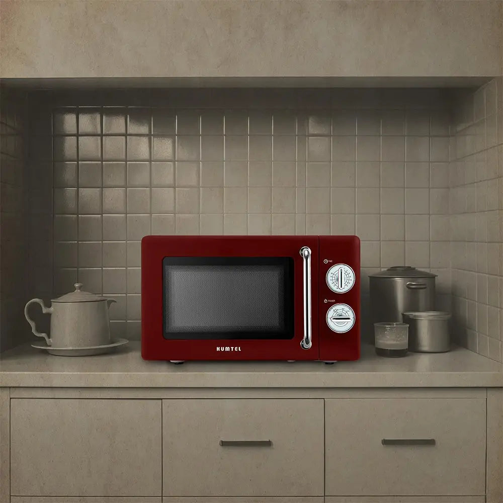KUMTEL Retro Microwave Oven 20L 700W Mechanical Control