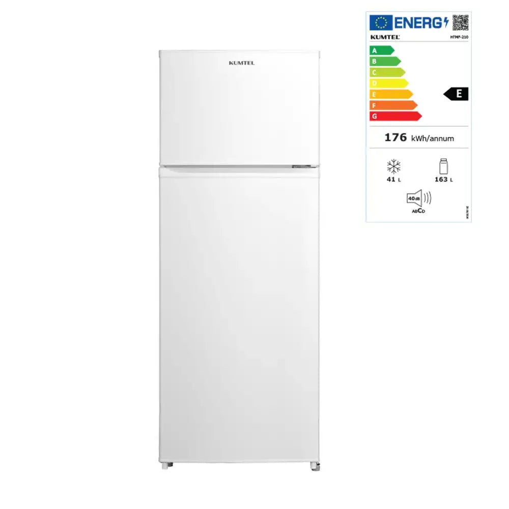KUMTEL 2-Door Refrigerator with Freezer, 204L Capacity