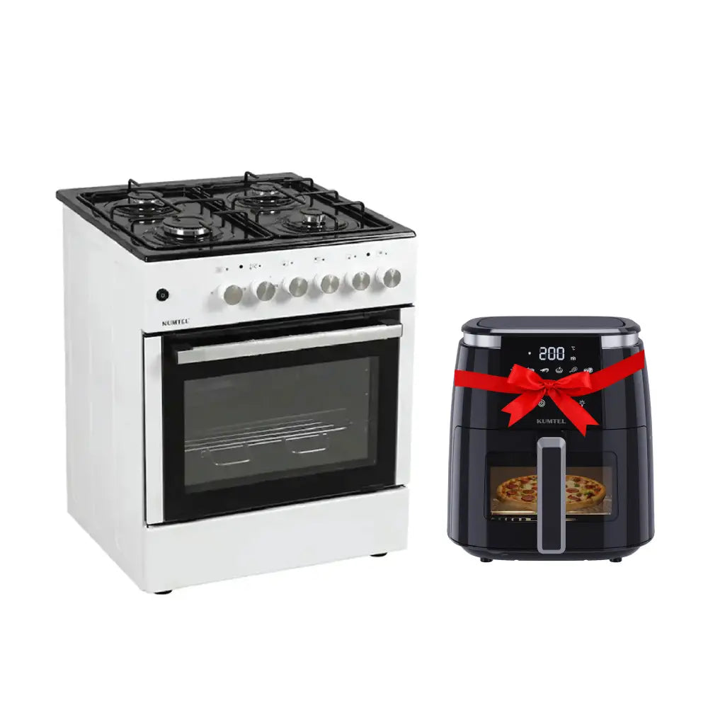 KUMTEL LF662S-40F Freestanding Cooker White/Black