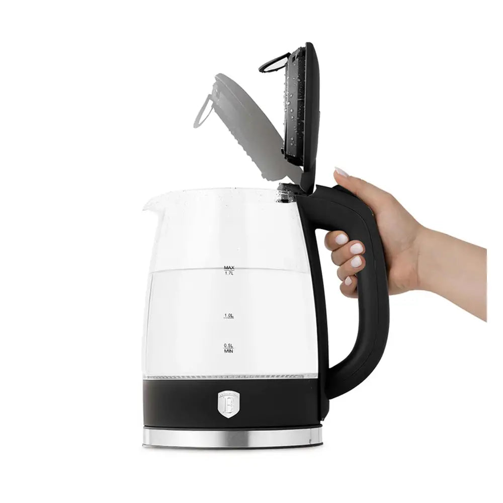 BerlingerHaus 1.7L Glass Electric Kettle Black 1800W