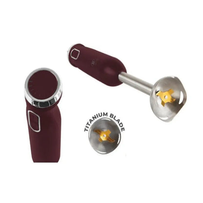 BerlingerHaus 800W Stainless Steel Hand Blender, Burgundy
