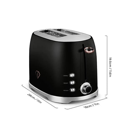 Fashion FTV-0111 Black Rose Gold Stainless Steel Toaster