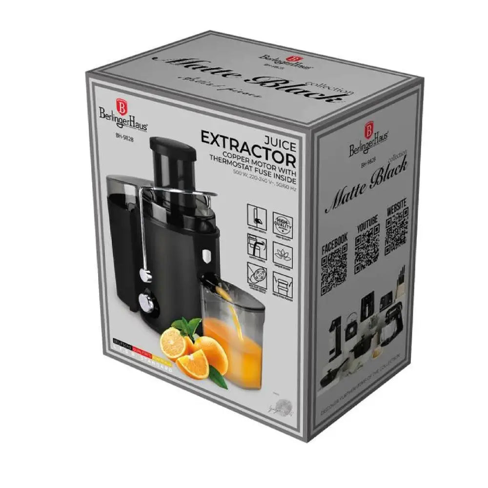 BerlingerHaus Electric Juicer 500W Black with 600ml Reservoir