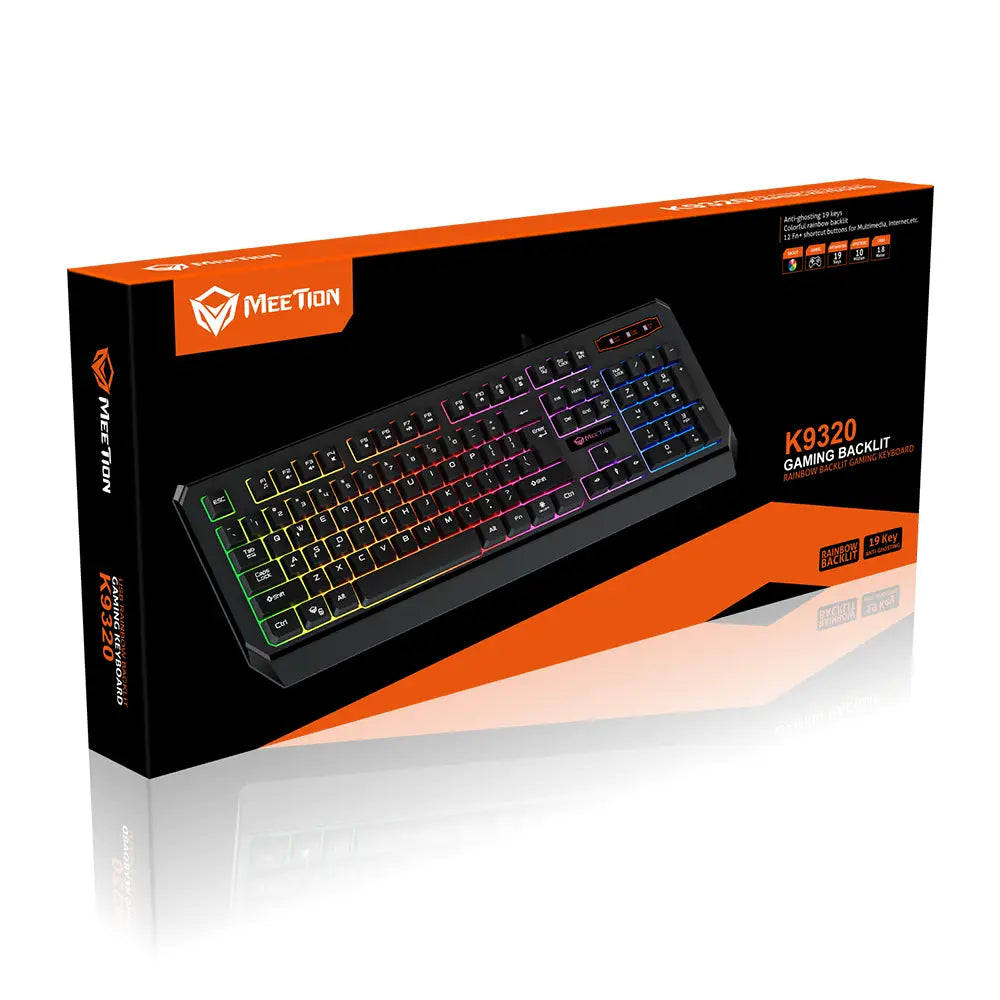 Meetion K9320 Wired Backlit Keyboard for Comfortable Typing