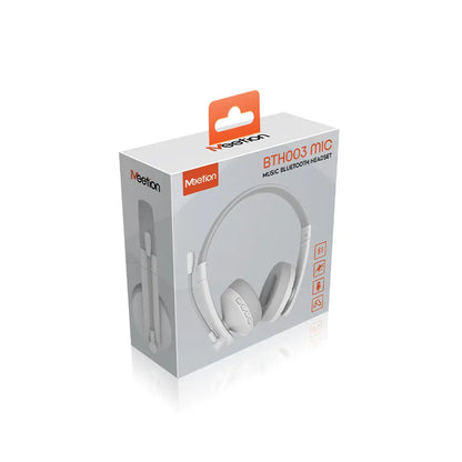 White Meetion BTH003 Wireless Headphones Compact Design