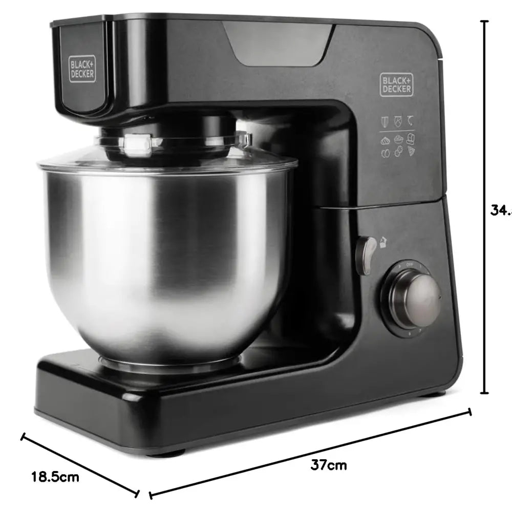 Black+Decker BXKM1000E Stand Mixer in Black – Durable Kitchen Essentia