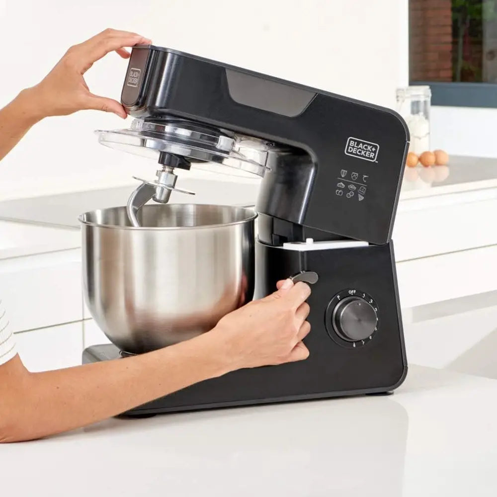 Black+Decker BXKM1000E Stand Mixer in Black – Durable Kitchen Essentia