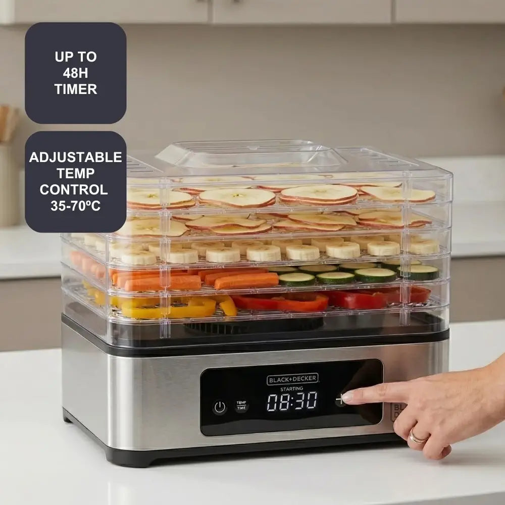 Black+Decker BXDE401E Food Dehydrator for Healthy Snacks