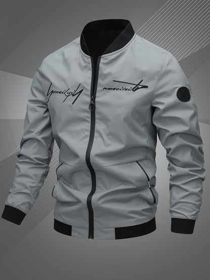 Տղամարդկանց Letter Embroidered Casual Bomber Jacket Gifts Best Sellers
