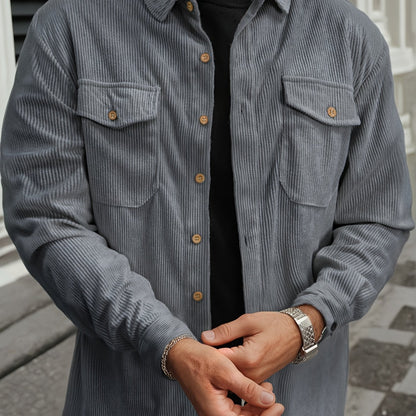 Men'S Long-Sleeve Business Casual Shirt in Lightweight Fabric for Spring And Summer, Featuring a Wrinkle-Resistant And Easy-Care Design.