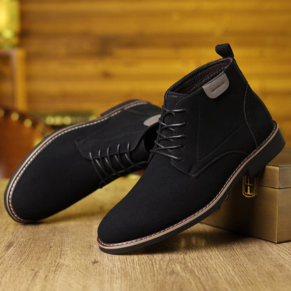 Vintage Men’s Chukka Boots Short Lace-Up Casual Formal Shoes