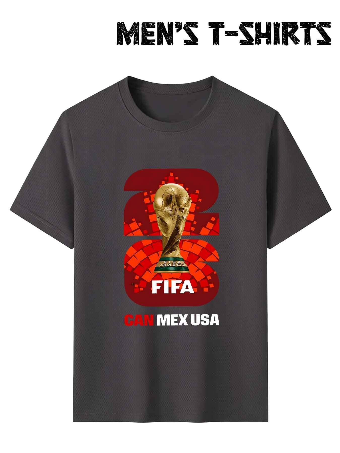 Men's FIFA World Cup Trophy Soccer T-Shirt, Crew Neck
