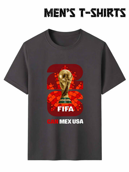 Men's FIFA World Cup Trophy Soccer T-Shirt, Crew Neck