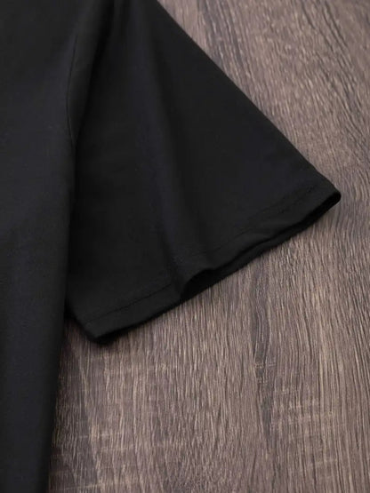 Women's Black Casual T-Shirt - Lightweight Breathable Everyday Top for Women, Machine Washable Round Neck Shirt for Everyday & Formal Events, All-Season Comfort Fit Blouse, Ladies T Shirts