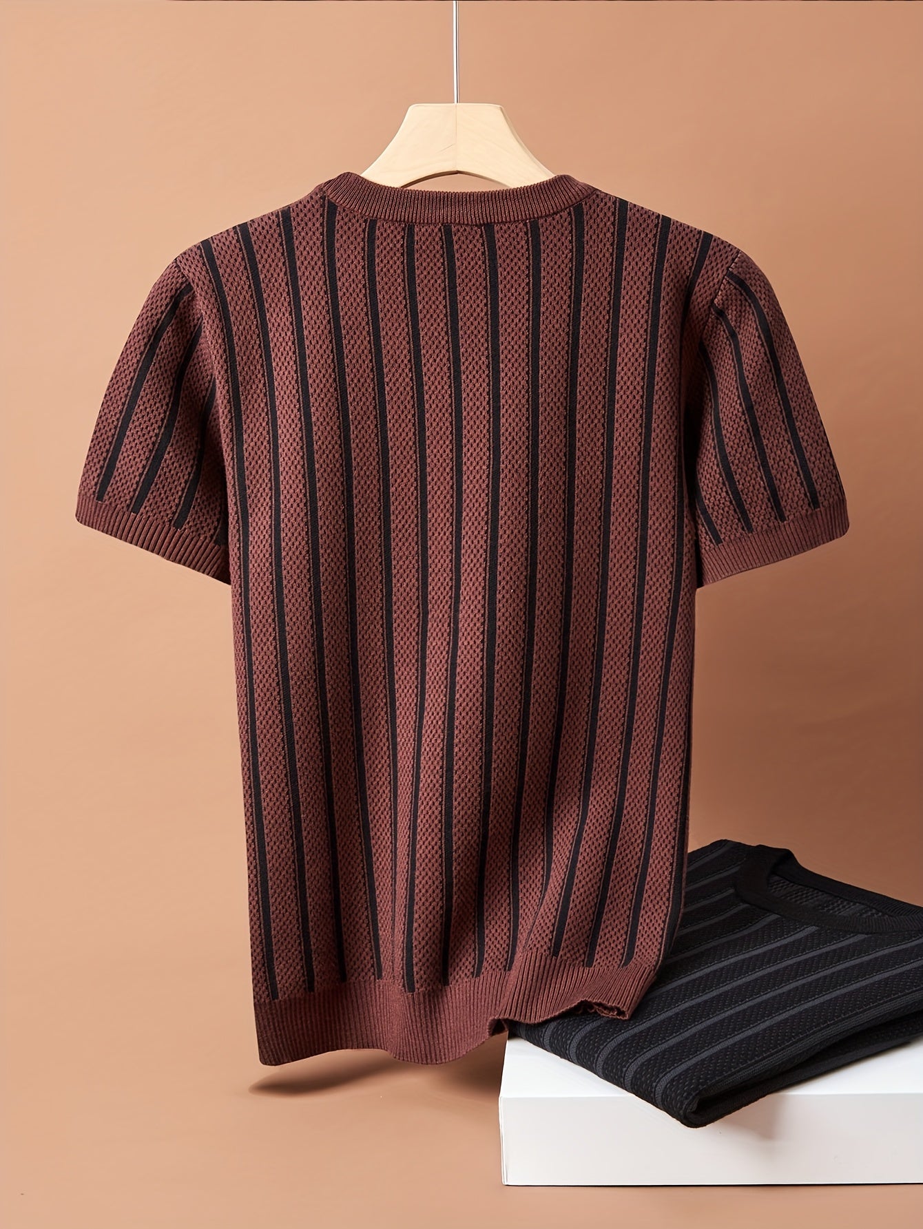 Men's Short-Sleeve Knitted Sweater Crew Neck Fall Winter