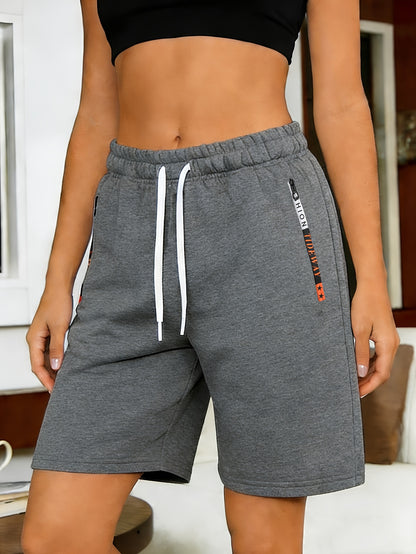 Women's Casual Sporty Shorts with Elastic Drawstring Waistband