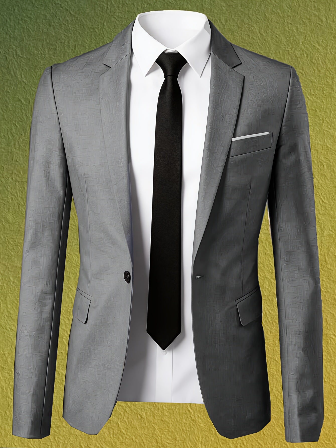 Men's Casual Slim Fit Solid Color Suit Jacket - Lightweight