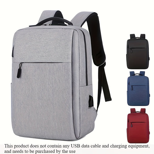 1pc Oxford Travel Backpack, Casual Style, Large Capacity, Multi-Functional Storage, Ideal for Commuting, School, Office, and Outings, Machine Washable, No Rechargeable Battery - Gray
