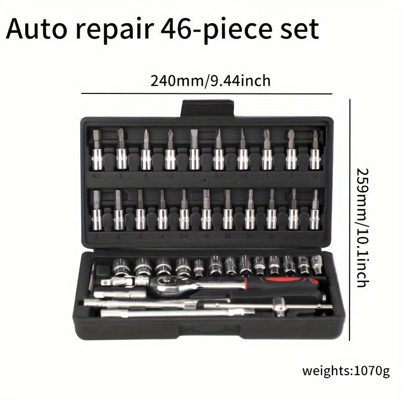 Repair Wrench Set, Ratchet Wrench Set, Socket Wrench Set, Designed for Various Environments Including Automotive Repair and Home Decoration, with Storage Box. 27-GJX