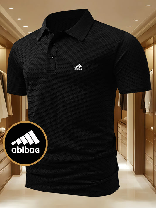 G1138-ABIBAG Men's New Printed Shirt Short Sleeve, Classic Solid Color Collar, Street Fashion, Simple and Elegant, Stylish and Chic, Suitable for Home and Outdoor, Business Commute, Casual Sports, Golf, Running, All-Scenario - ayq