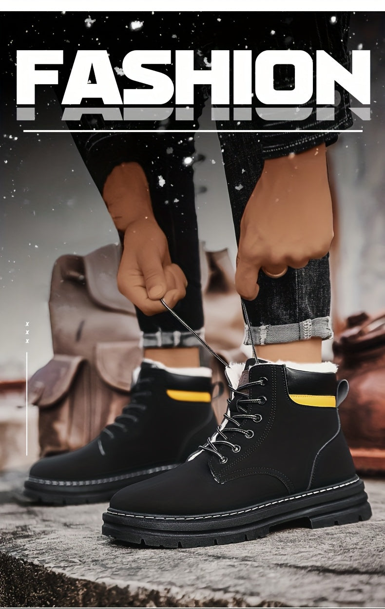 Plus Size Men's Snow Boots, -Lined Warm Shoes,Walking Boots, Winter Shoes Men, Snowboard Boots, Mens Hiking Boots, Mens Winter Shoe, Warm Shoes for Men, Mens Boots for Winter,Cold Weather Boots, Stylish Winter Footwear, Warm