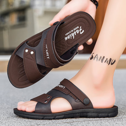 Men's Sporty Slip-On Sandals with Durable Rubber Sole