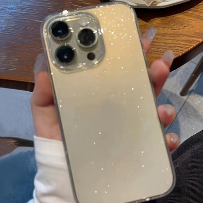 2025 թվականի նոր Luxury Bling Glitter մաքուր հեռախոսի պատյան iPhone 16 15 14 13 12 11 Pro Max X XR XS Plus հարվածակայուն թափանցիկ փափուկ ծածկույթի համար