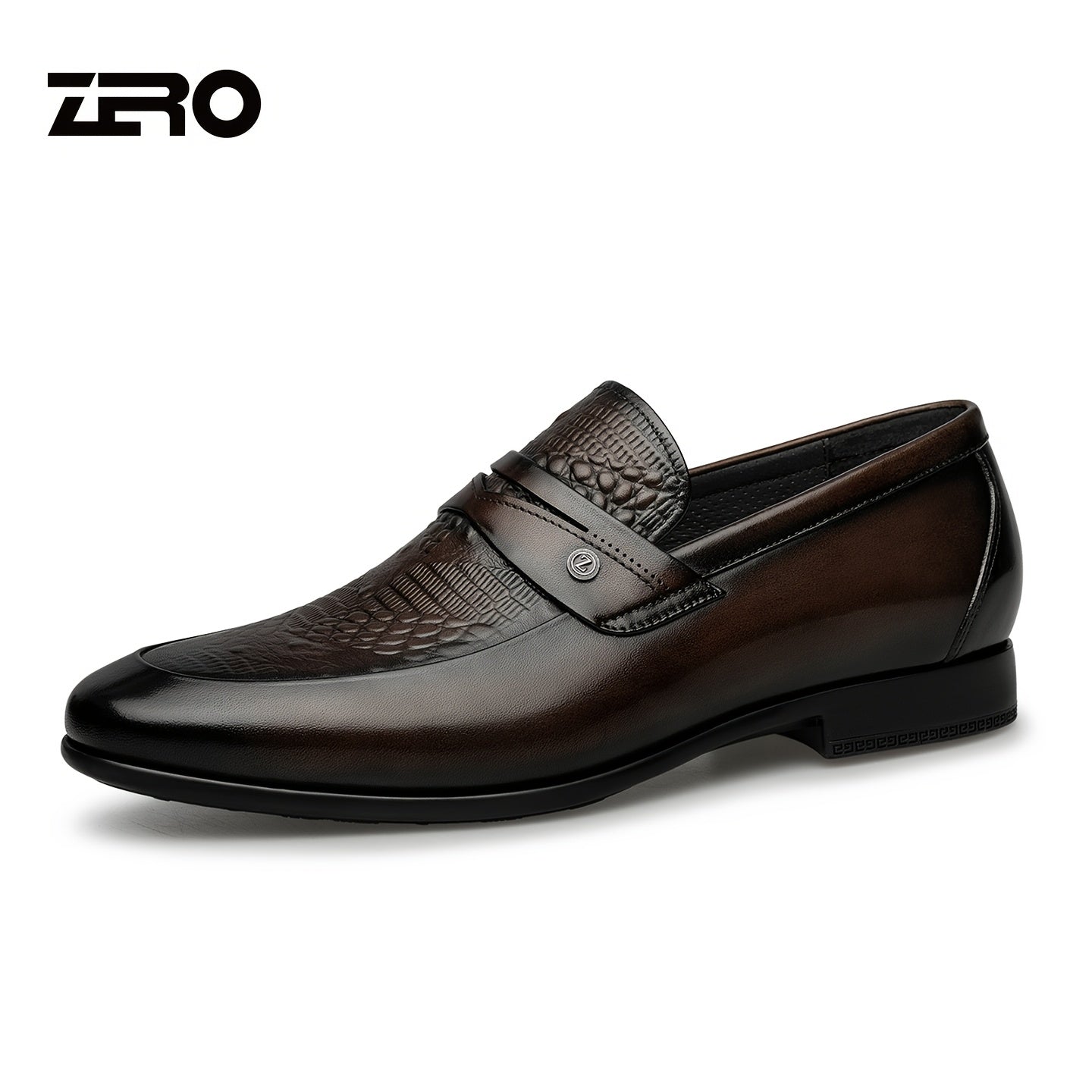 Men's Lightweight Leather Derby Shoes Slip-On Formal Business