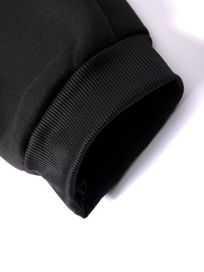 Աշնանային-ձմեռային տղամարդու գլխարկով սպորտային հագուստի հավաքածու, պարզ դասական, բազմակողմանի հագուստ՝ կայծակաճարմանդով, աստառապատ տաք բաճկոնով և լարով սպորտային տաբատով՝ առօրյա և հանգստի համար։